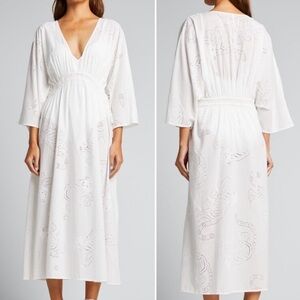 Solid & Striped The Kaftan Maxi‎ Dress Size M White Swim Coverup